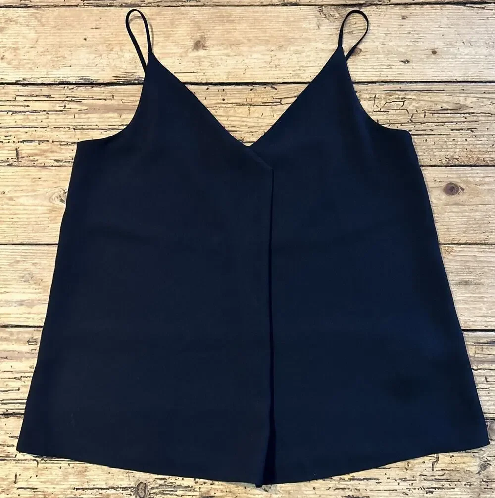 Uniqlo Women’s Black Sheer Envelope Fold Sleeveless Blouse Size S NWOT